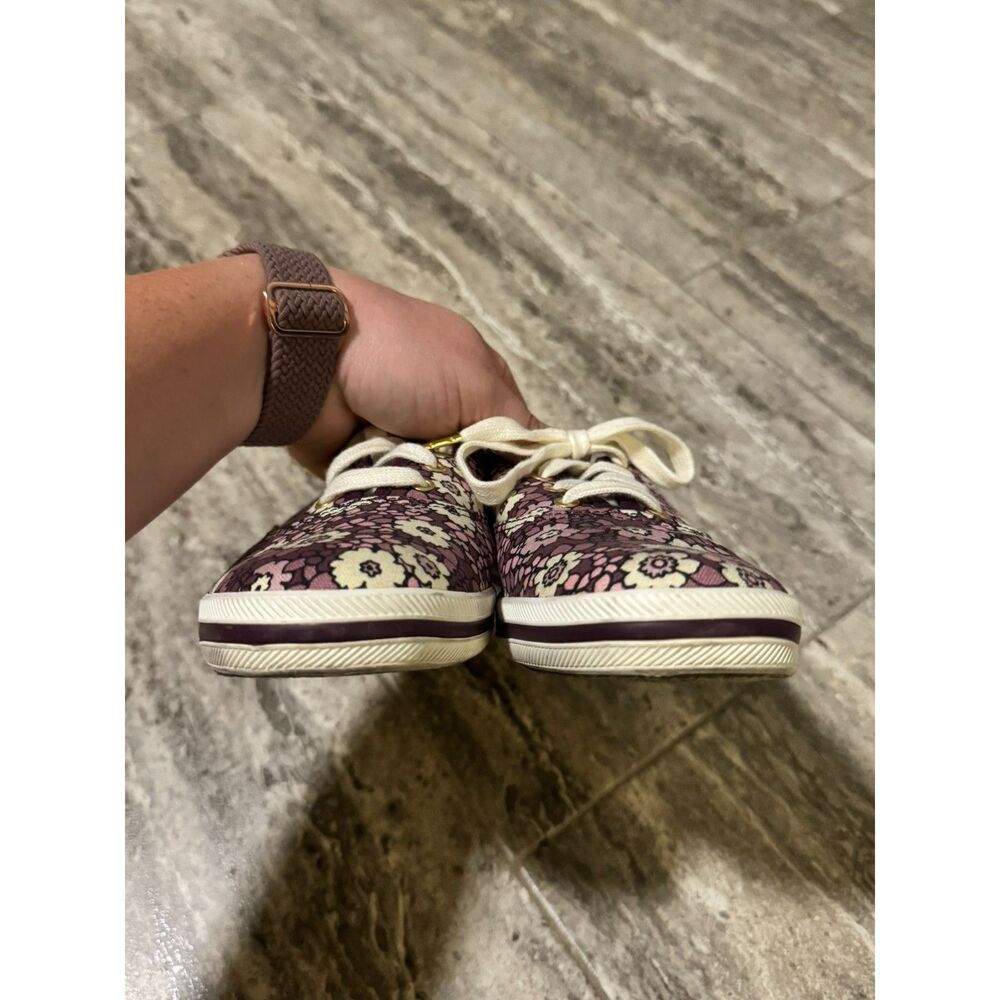 Kate Spade x Keds Purple Floral Print Canvas Sneakers Shoes Womens Size 8 - Picture 4 of 10